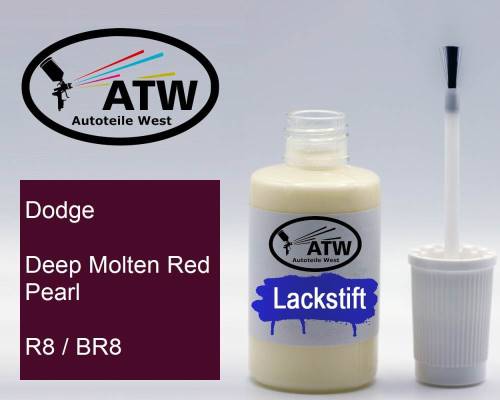 Dodge, Deep Molten Red Pearl, R8 / BR8: 20ml Lackstift, von ATW Autoteile West.